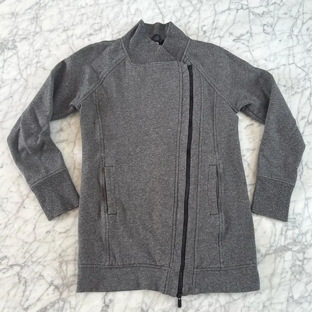 Lululemon Back To It Wrap Heathered Gray Sweater Jacket Sz 2
